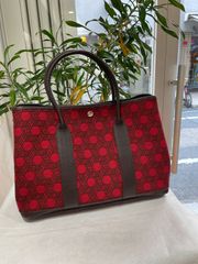 【美品】HERMES エルメス ガーデンパーティ 36 PM トワルソーアッシュ×ブッフル ルージュガランス シルバー金具 K刻印□ 中古 ハンドバッグ トートバッグ レディース 女性用 本革 レザー カーフ レッド 赤 ブランド レア プレゼント バック