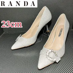 ✨極美品✨RANDA パンプス ビジュー バックルグリッター シルバー 23cm