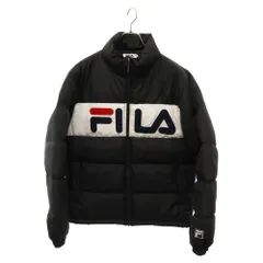 FILA (フィラ) ロゴデザイン中綿ナイロンジャケット ブラック FH7607のサムネイル