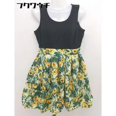 ◇ AG by aquagirl バックジップ　ノースリーブ　切替　総柄 膝丈 ワンピース サイズM ブラック　マルチ レディース  【中古】 【1108100002647】のサムネイル