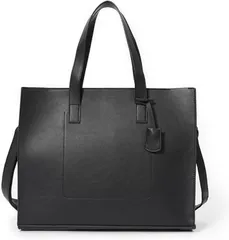 TsujiYa トートバッグ メンズ 小さめ レザー カジュアル 黒 ビジネス カバン とーとばっぐ 自立縦型 B044(ブラック)