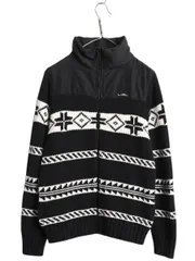 【お得なクーポン配布中!】 ラルフローレン 中綿 キルティング ナイロン 切替 ニット ジャケット レディース L ポロ ノルディック ジャンパー セーター フルジップ 黒