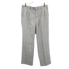 ランバン ウールブレンド チェック柄 スラックスパンツ 91 グレー系 LANVIN メンズ