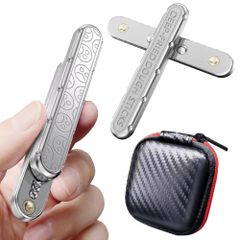 SALUDABLE フィジェットトイ フィジェットスライダー ガジェット ストレス解消 発散 グッズ (シルバー)