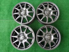 4J-13インチ 4H100 +43 スポーツ アヴェリア 中古 社外 アルミ ホイール 4本 軽自動車サイズ♪
