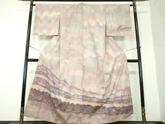 【夏単衣・能州紬】紫色の涼感格子地模様　織元・絲藝苑（しげいえん）製 1525588.jpg
