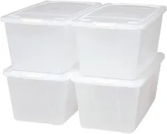 アイリスオーヤマ プラスチック衣装ケース（フタ・キャスターつき） 4個セット