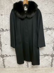 e-142　美品 BALMAIN バルマン コート ファー リアルファー カシミアコート サイズ 11号 ファー取り外し可 レディース ファッション ロングコート