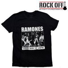 ロックオフ Tシャツ 半袖 ラモーンズ 黒 ROCK OFF RAMONES CBGB 1978 ブラック プリントTシャツ