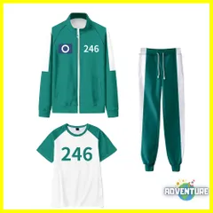 イカゲーム ジャージ 緑グリーン ギフン 子供コスプレ 3点セット キッズ100 110 120 130 140 150 160着ぐるみ ゲーム 映画  ハロウィン仮装 コスチューム衣装 韓国 男の子27