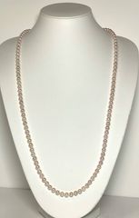 未使用 K18 天然サクラ色 3mm ベビーパール ネックレス 100% 無核 