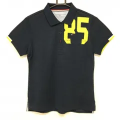 【超美品】トミーヒルフィガー 半袖ポロシャツ ネイビー系×イエロー 胸ポケット レディース L ゴルフウェア Tommy Hilfiger Golf