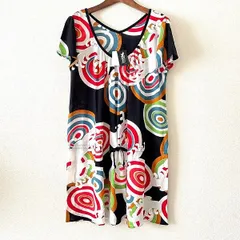 #snc パゴン Pagong ワンピース 黒 白 赤  チュニック 半袖 渦と立波 タグ付き 新品同様 レディース [919170]