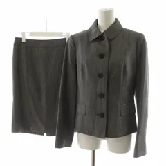 バーバリー ロンドン BURBERRY LONDON スーツ セットアップ ジャケット タイトスカート ひざ丈 ウール シルク混 絹 40 グレー FCD06-155-09 FXD14-155-09 /AN52 ■GY14のサムネイル