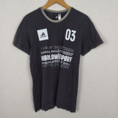 adidas アディダス Tシャツ グラフィックプリント ブラック Lサイズ メンズ 古着 スポーツMIX