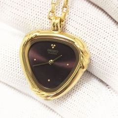 SEIKO ペンダントウォッチ 2520-6890 クォーツ ゴールド トライアングルデザイン 電池切れ 美品