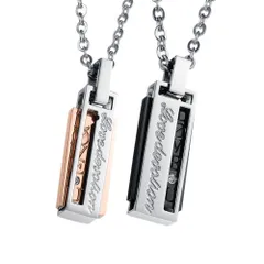 ペアネックレス ステンレス チタン 安い 2本セット 学生 カップル 40代 30代 20代 棒 10055