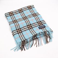 ☆希少色☆【Burberry】100%カシミアノバチェック 色：ブルーグリーン
