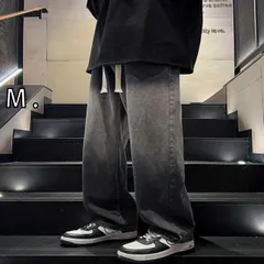 [M .]メンズ ファッション 服 男性用 オシャレ シンプル 大人 かっこいい 大きいサイズ ストリート 紳士服 ジーンズ 夏 薄手 ストレート ン カジュアル パンツ ワイド レッグ