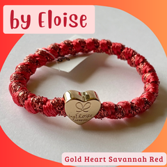 ヘアアクセサリー【Woven Gold Heart Savannah Red】　by Eloise / バイエロイーズ