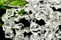 透明 クリスタルクォーツ水晶 11-12x10-12(丸玉6)mm キューブカット ブレスレット 1個売り パワーストーン 天然石 _BG5255