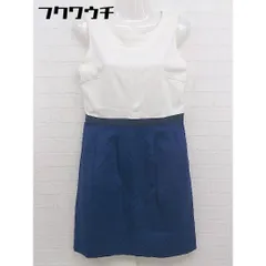 ◇ 組曲 クミキョク ノースリーブ ミニ ワンピース サイズ2 オフホワイト ネイビー系 レディース  【中古】 【1111080009834】