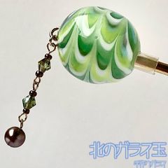 蜻蛉玉かんざし　浴衣髪飾り　和装小物　マーブル模様