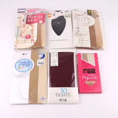 アツギ/福助他 ストッキング タイツ 6点セット 未使用 M-L まとめて 大量 レディース ATSUGI etc. 【中古】