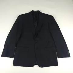 ジョルジオ アルマーニ セットアップ シングル 2B 黒タグ 黒 48 (M) GIORGIO ARMANI ジョルジオアルマーニ GAロゴ刺繍 ストライプ 2B