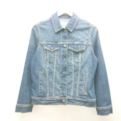 ◇ OLDNAVY オールドネイビー デニム生地 フロントボタン ショート丈 無地 長袖 ジャケット サイズM ブルー レディース E 【1309040078505】