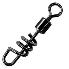 LEXOR コーク スクリュー サルカン ロック ローリング ラセン 直結 スイベル 回転 スナップ ステンレス エギ 石鯛 底物 仕掛け 釣り 8# 40個セット [8# 40個]