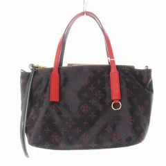 ラシット RUSSET ハンドバッグ ミニ 2way ショルダーバッグ ナイロン キャンバス ジャカード レザー 革 シグネチャー ロゴ 黒 ブラック /CK8 ■GY18