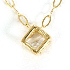 K10YG　ネックレス　necklace　ジルコニア　総重量約0.6g　約42cm