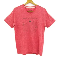 イッカ 半袖Ｔシャツ トップス Vネック グラフィックT 大きいサイズ メンズ XLサイズ レッド ikka 【中古】
