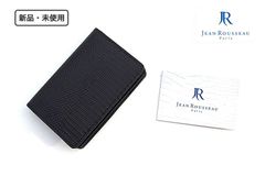 新品未使用 一点物 Jean Rousseau 2つ折り財布 黒 赤 - メルカリ