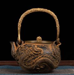 鋳鉄製鉄瓶 急須鉄瓶 手作り 老鉄瓶 やかんを沸かす 提梁鉄瓶 お茶の道具