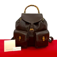 極 美品 GUCCI グッチ オールドグッチ ヴィンテージ バンブー レザー