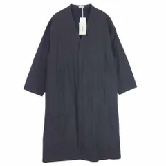 YAECA ヤエカ 048 コットン ノーカラー コート LOGWOOD チャコールブラック M【中古】のサムネイル