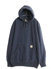 【お得なクーポン配布中!】 US企画 カーハート スウェット フード パーカー メンズ L トレーナー プルオーバー ヘビーウェイト 裏起毛 撥水加工 ワンポイント ネイビー