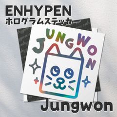 ホログラムステッカー／ENHYPEN ジョンウォン17（四角いネコ）