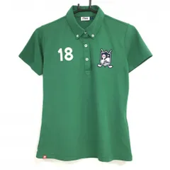 フィラゴルフ 半袖ポロシャツ グリーン 胸元刺しゅう ボタンダウン レディース L ゴルフウェア FILA GOLF