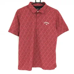 【超美品】キャロウェイ 半袖ポロシャツ レッド×グレー 小花柄 メンズ L ゴルフウェア 2022年モデル Callaway