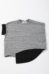 【UJU】プリーツ布のアシンメトリーソフトTシャツ 新品子供服85-95cm キッズ 男の子 女の子