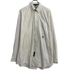TOMMY HILFIGER 長袖 無地シャツ 16 XL 程 トミーヒルフィガー ボタンダウン ビッグサイズ 胸ポケット 古着卸 アメリカ仕入 a701-5561のサムネイル