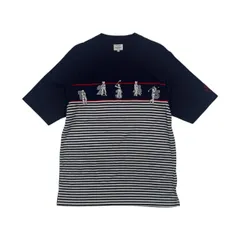 castelbajac sport カステルバジャック ベア&ゴルフデザイン 切替ボーダー 半袖Tシャツ 3/ネイビーのサムネイル