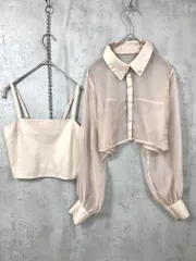 美品 Darich ダーリッチ 112311032 定価12100円 シアーショート シャツ sizeF/ベージュ ■■レディースのサムネイル