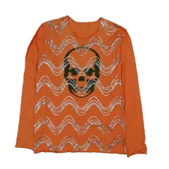 ルシアンペラフィネ LUCIEN PELLAT-FINET スカルプリント クルーネック ロングスリーブ Tシャツ 長袖 総柄 オレンジ S メンズ レディース のサムネイル