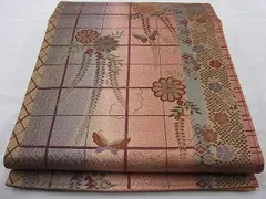 平和屋着物◎六通柄袋帯　ふくれ織り　華翔舞　金糸　逸品　BAAI6270cm