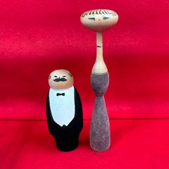 ドイツヴィンテージ 煙だし人形｜木製 スモカーチムニー 2体セット