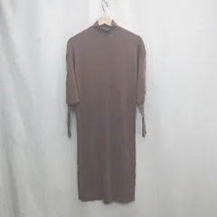 ◇ ⊇ ◎●未使用● N Natural Beauty Basic ニット生地 ハイネック 長袖 膝丈 ワンピース サイズM ブラウン レディース E  【1502180037573】